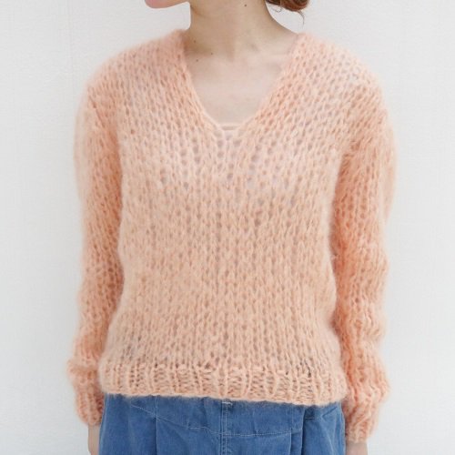 Maiami Basic MB18010/B Mohair V-Neck Sweater